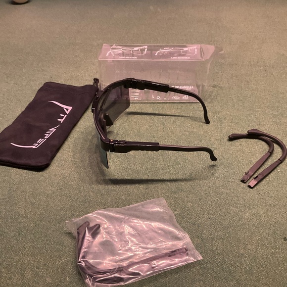 Pit Viper Sunglasses Black Frame with Rainbow gold Lenses good used - Picture 4 of 6